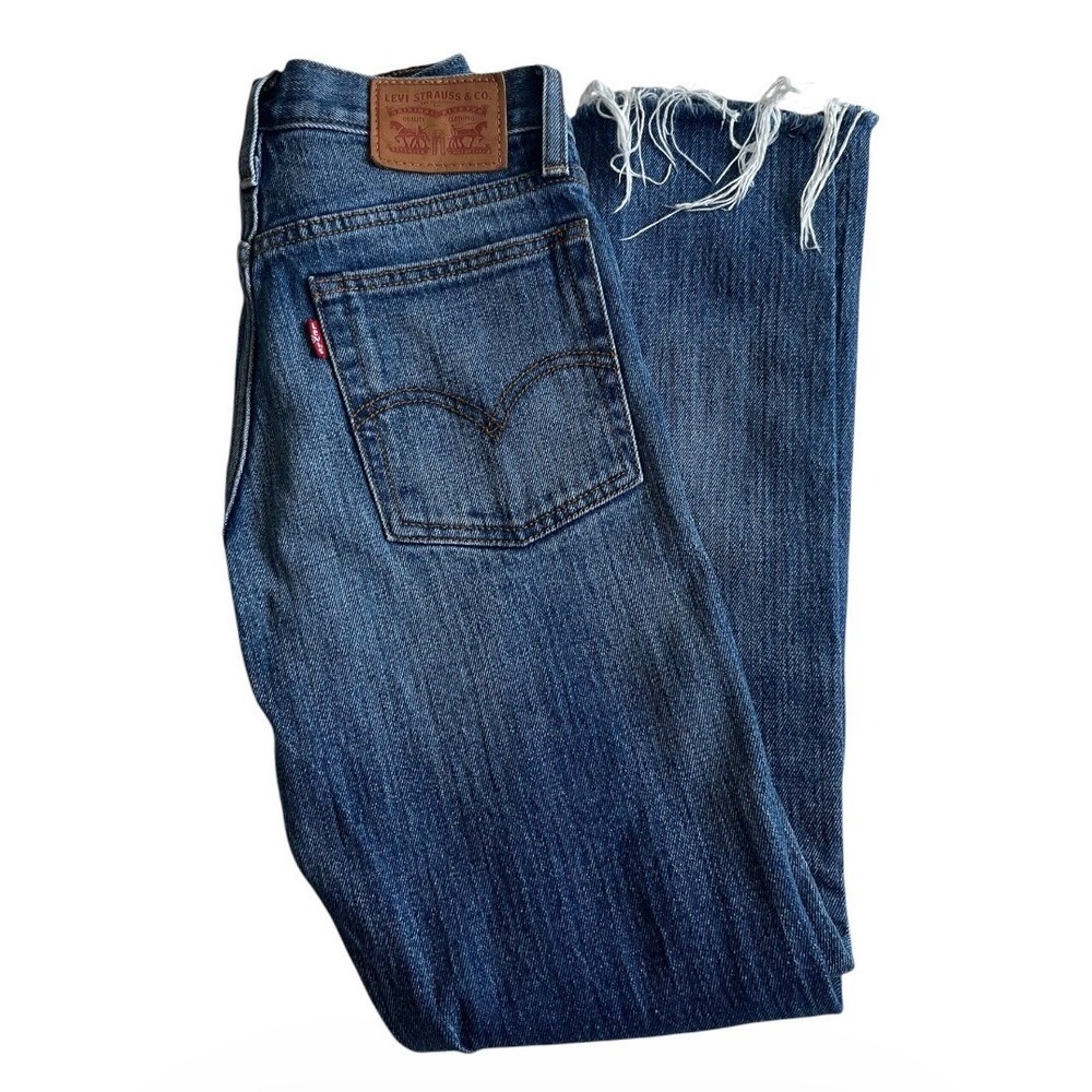 Levis 501 Skinny White Oak Cone Denim Jeans Raw Hem Medium Wash 22861-0001 W24
